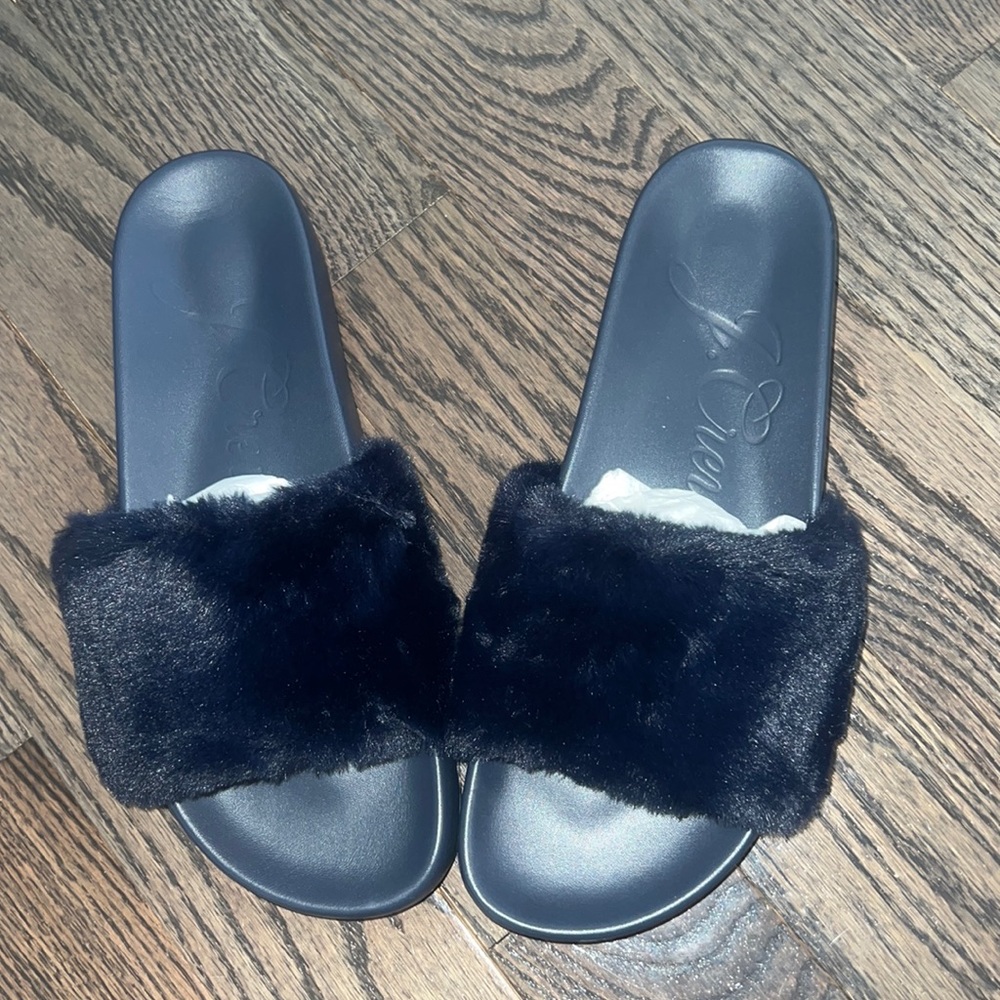 🆕️ J Crew Pacific Leather Insole Padded Fluffy Sandal/Slipper - Size 10